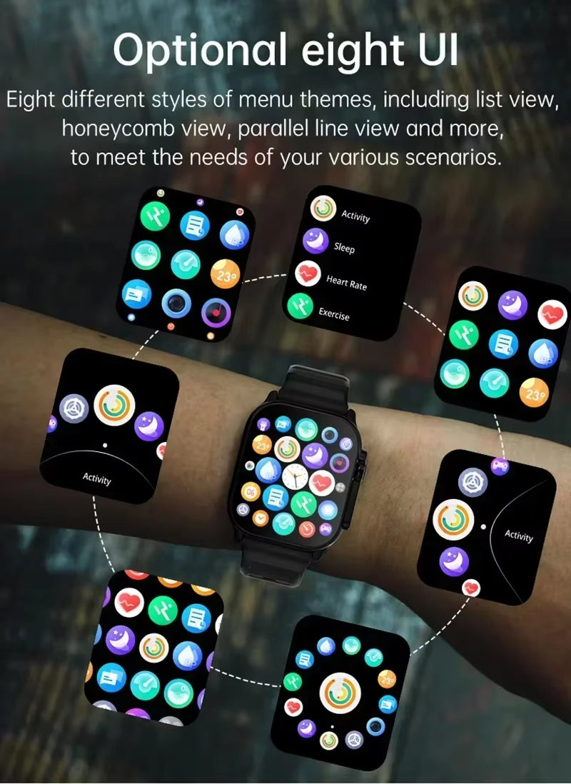 T900 Ultra Bluetooth Smartwatch with Message Alerts, Heart Rate Monitoring, and Sports Features for Android and iOS - Unisex Design