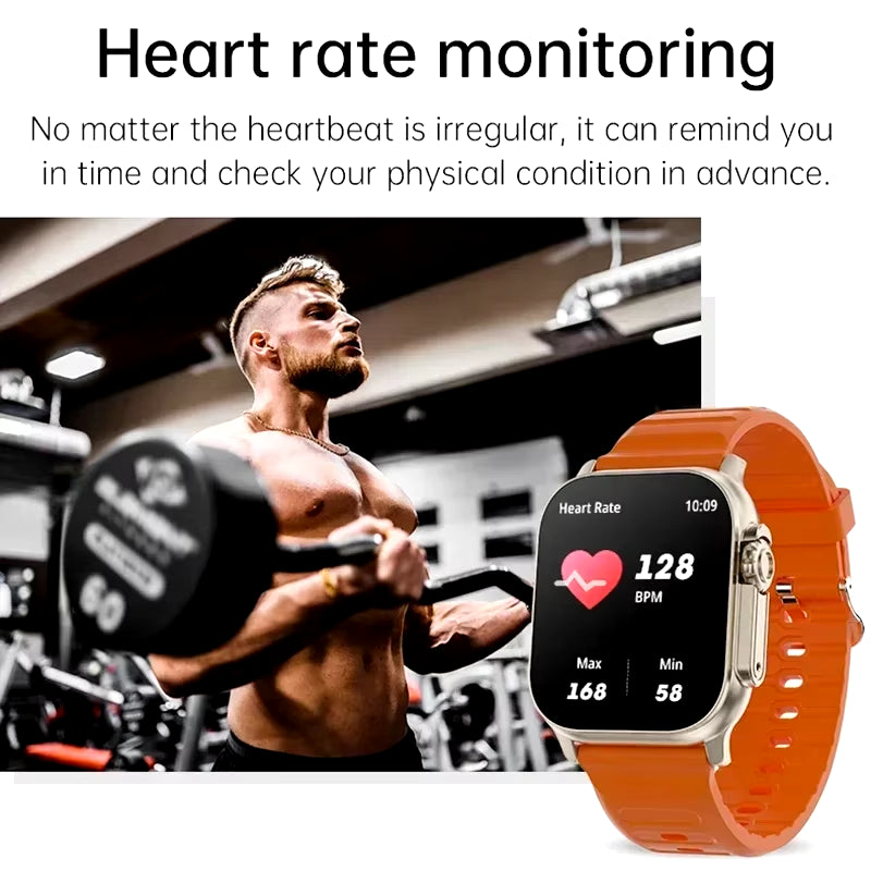 T900 Ultra Bluetooth Smartwatch with Message Alerts, Heart Rate Monitoring, and Sports Features for Android and iOS - Unisex Design